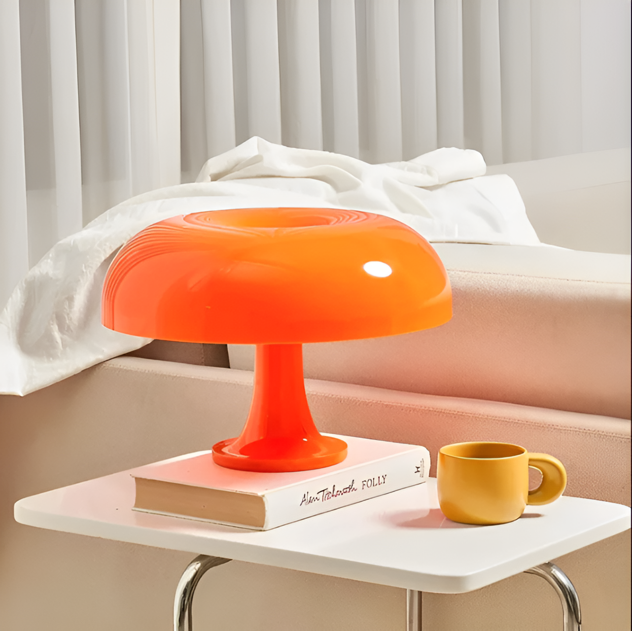 Garduru Minimalistische Kabellose LED-Pilz-Tischlampe Oranje