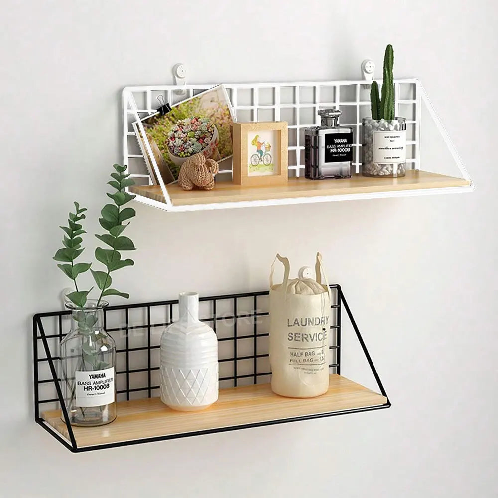 Houten Kruidenset Met Metalen Frame Voor Wandmontage