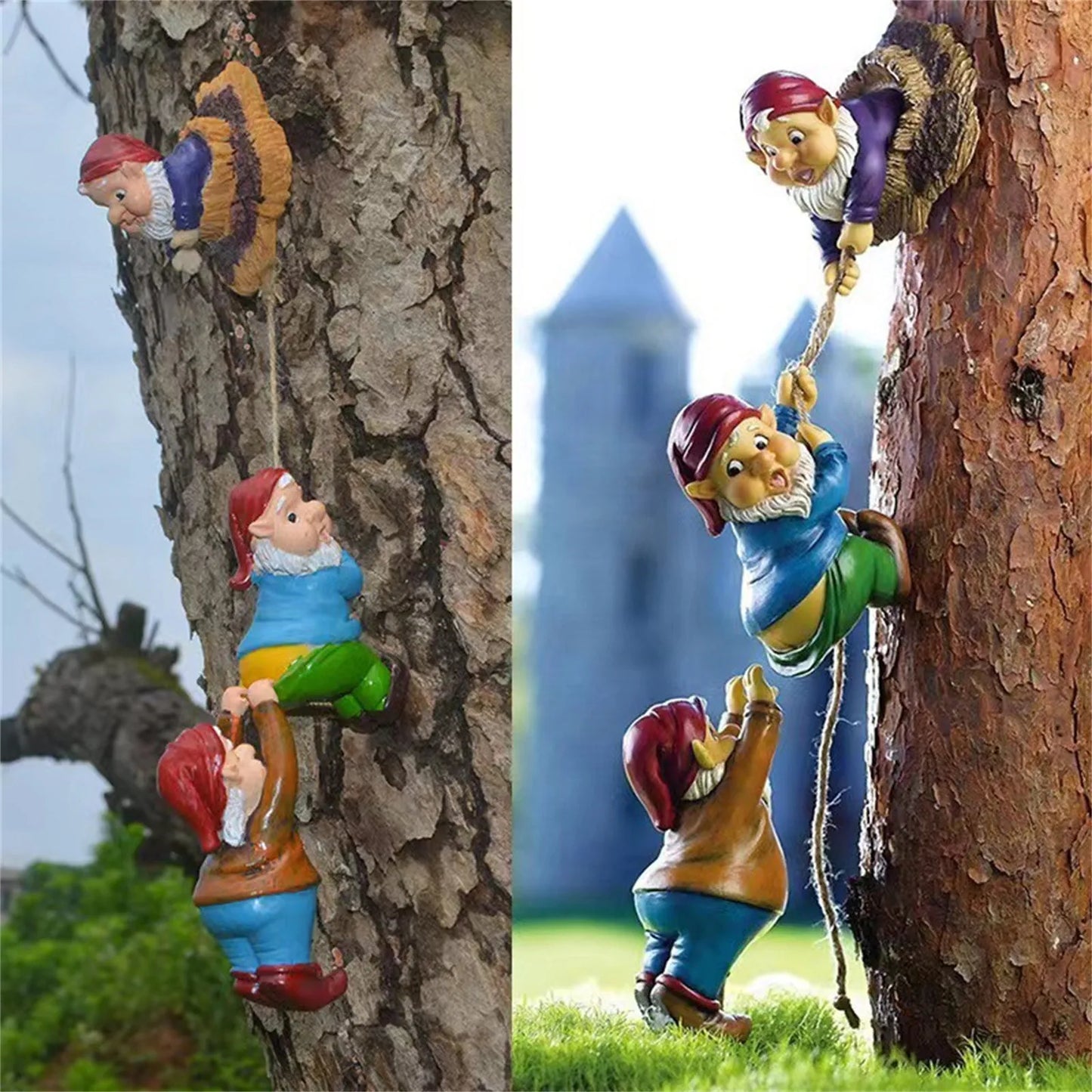 Houten Tuinbeeld Gnome Sculptuur voor Speelse Tuinornamenten