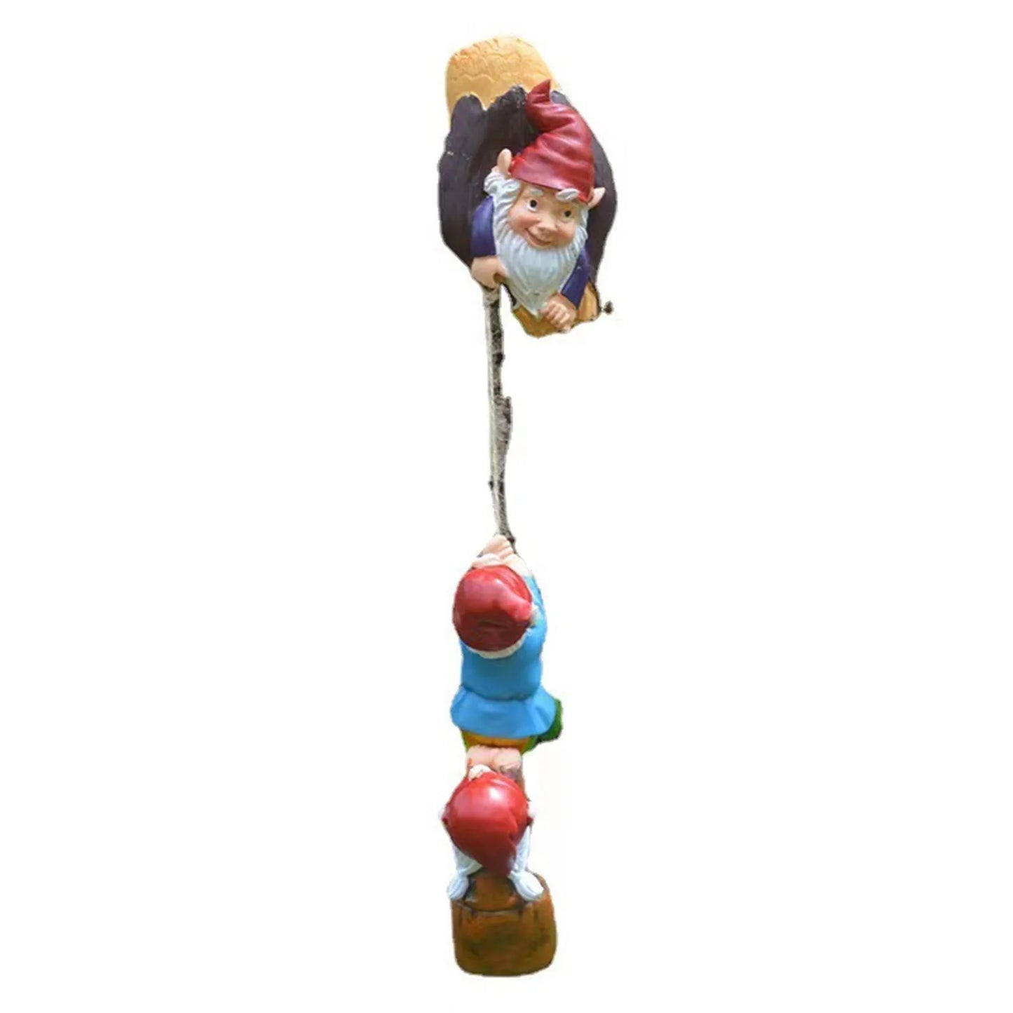 Houten Tuinbeeld Gnome Sculptuur voor Speelse Tuinornamenten