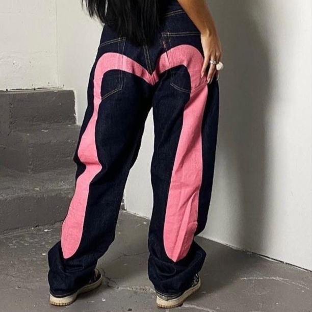 Jackson Street Baggys | Vintage Jeans in Retro-Stijl voor Dames Roze