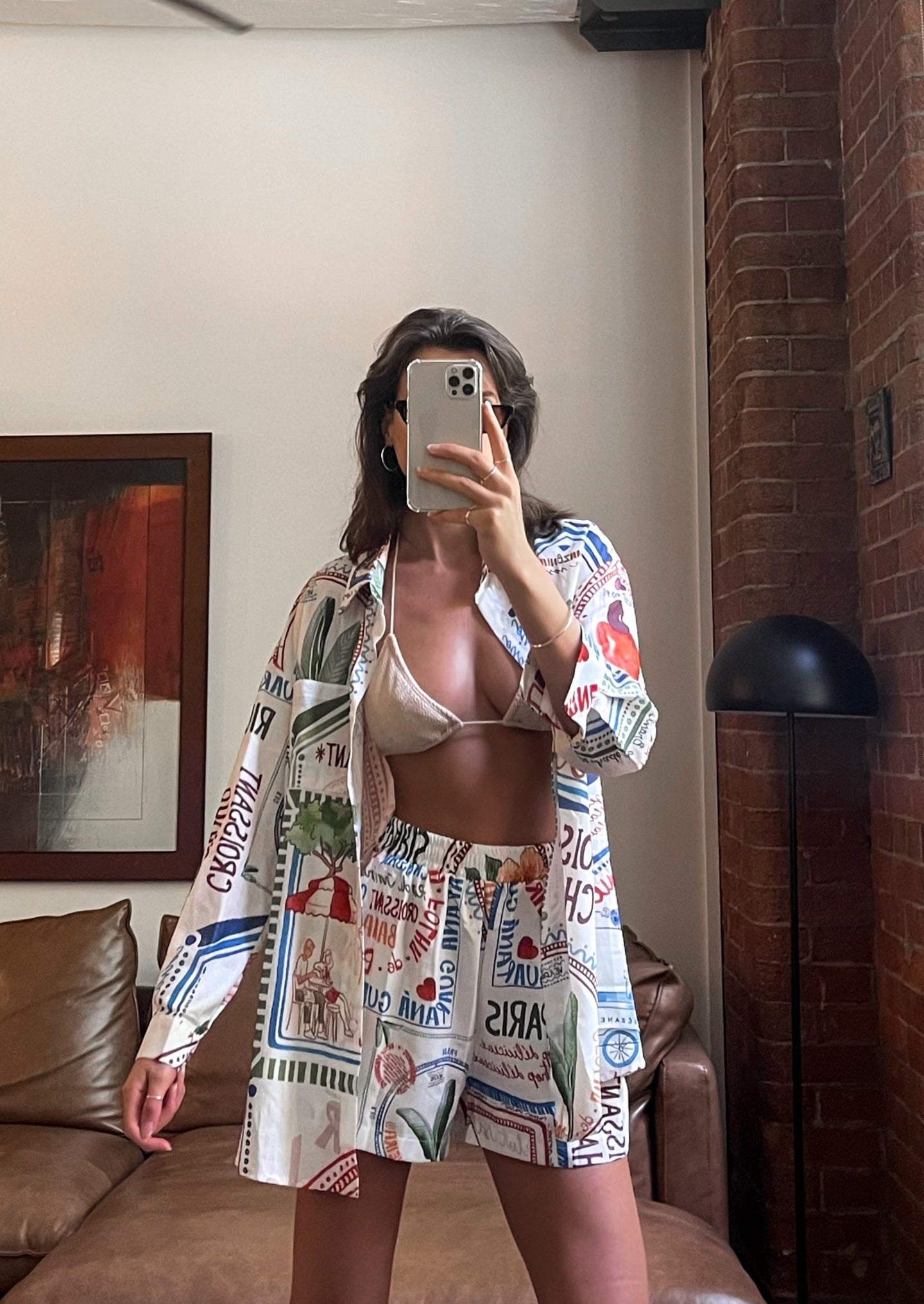 Rio Set Oversized Shirt en Shorts van Linnen Stof