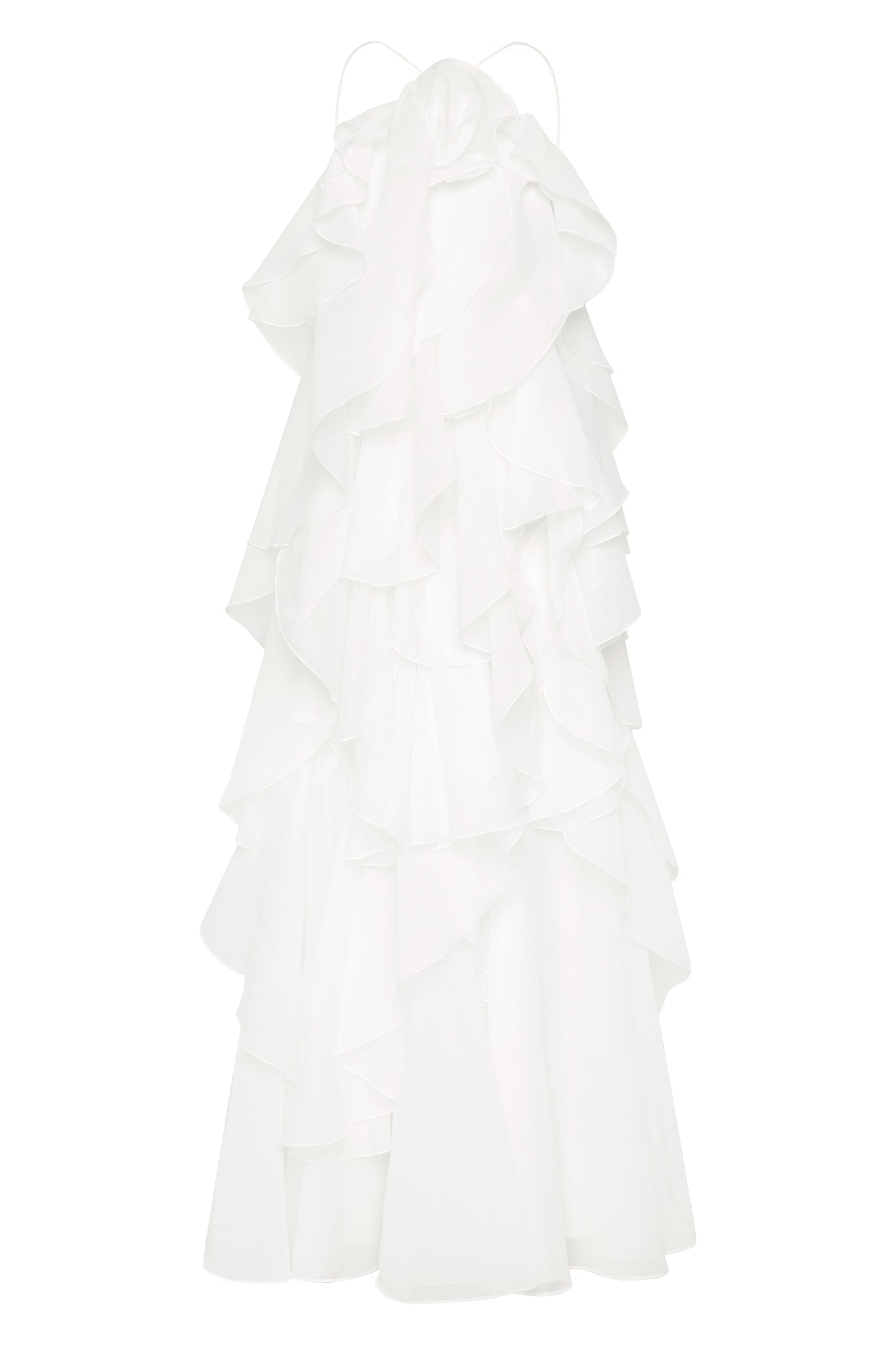 3D Bloem Halter Nek Franje Maxi Jurk