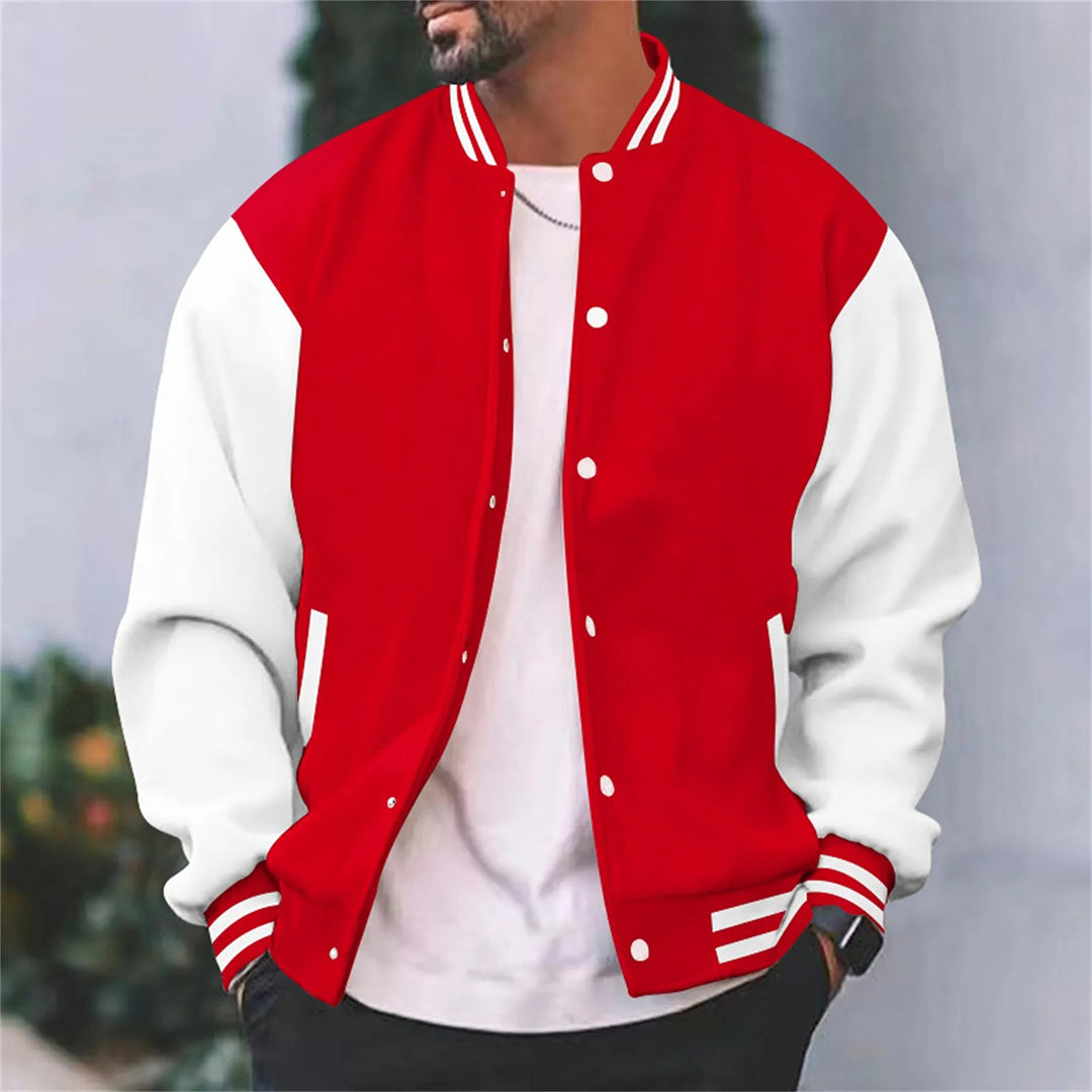Casual Baseballjack Voor Heren Baseballstijl Lichte Model - Winterjas Heren Rood