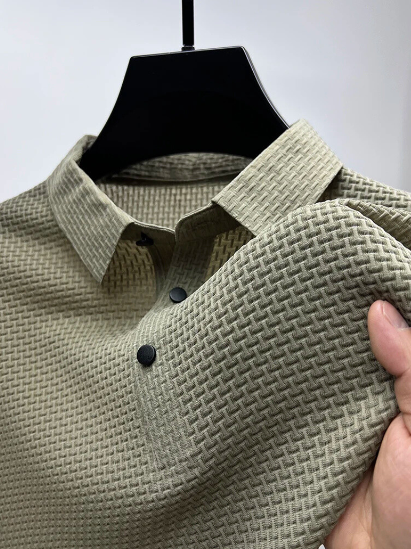 Zwarte Polo Heren Katoen Slanke Pasvorm Perfect Voor Casual en Formele Gelegenheden Khaki