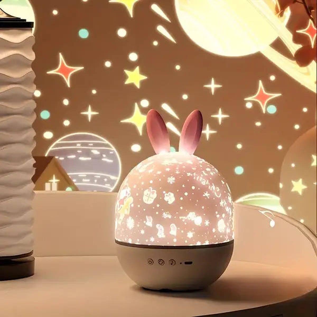 Kindersterrenhemel Nachtlamp Projector Met Rust Muziek Konijn