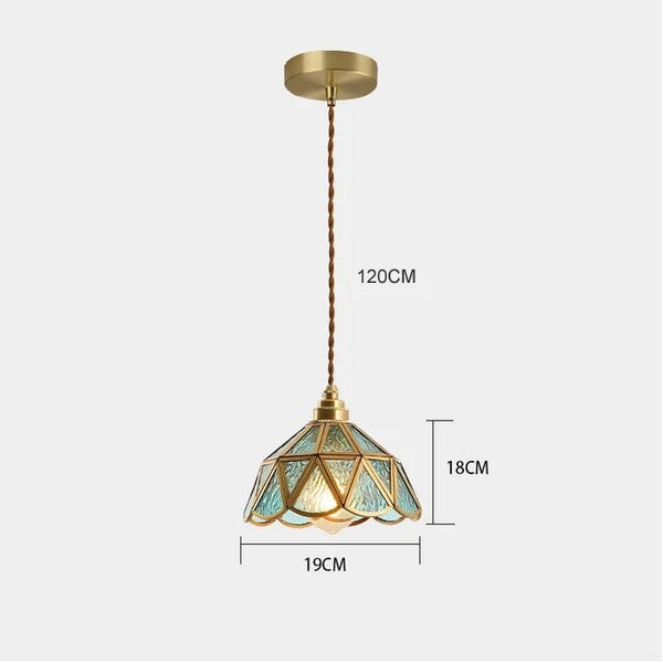 Klassieke Glas In Lood Hanglamp Met Levendige Kleuren