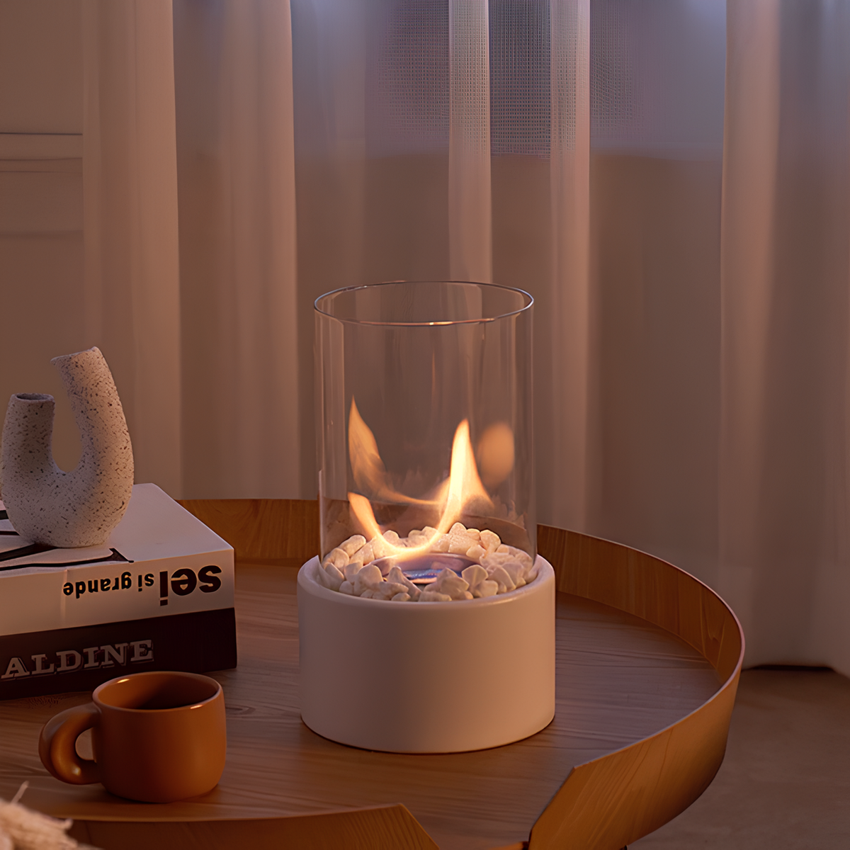 Klassieke Open Vlam Olielamp Met Glazen Cilinder Decoratie