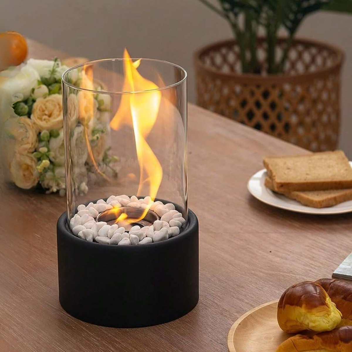 Klassieke Open Vlam Olielamp Met Glazen Cilinder Decoratie