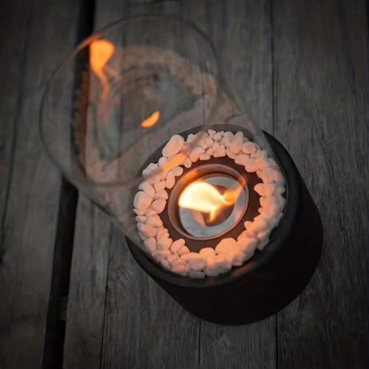 Klassieke Open Vlam Olielamp Met Glazen Cilinder Decoratie