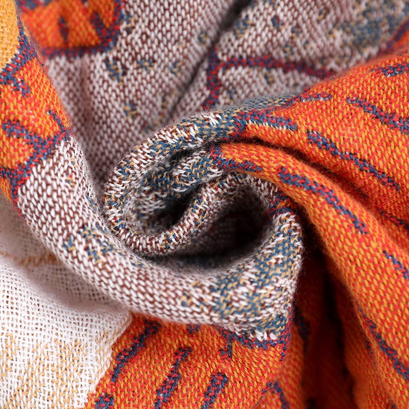 Kleurrijke Persimmon Katoenen Quilt Met Omkeerbaar Gaas
