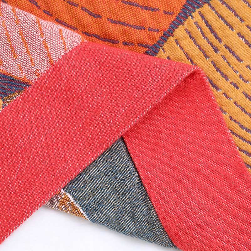 Kleurrijke Persimmon Katoenen Quilt Met Omkeerbaar Gaas