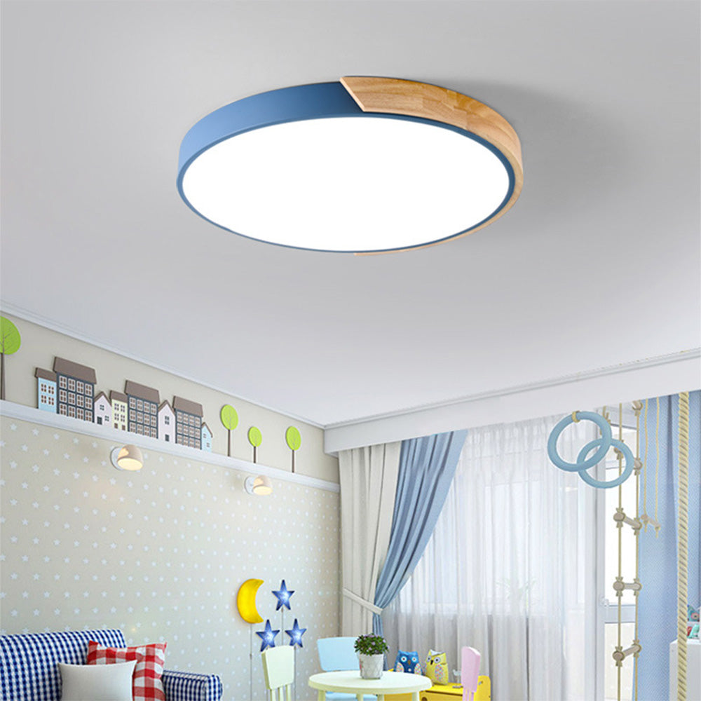 Kleurrijke Eenvoudige Ronde LED Plafondlampen Voor Huis Blauw