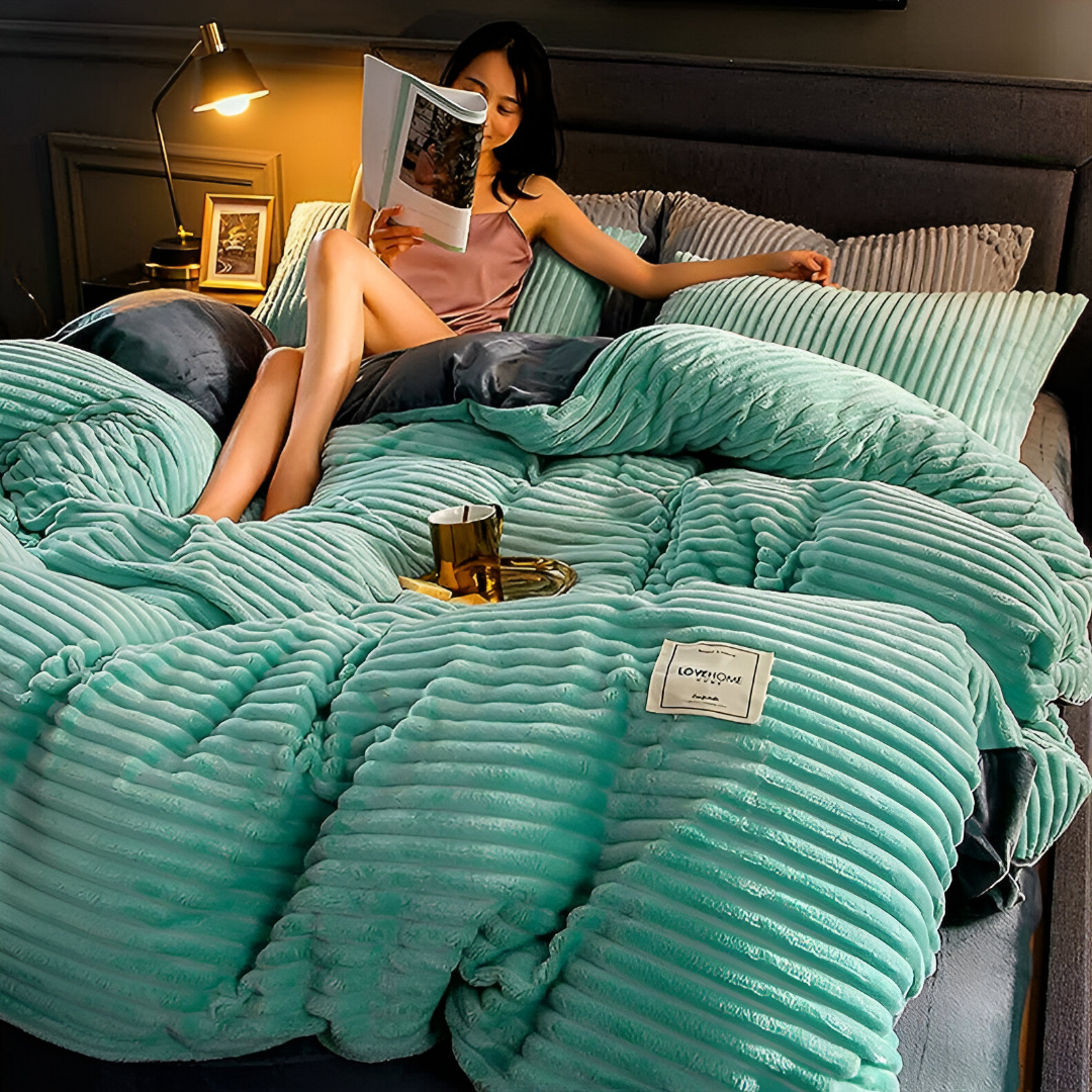 CozyComforter - Fluffy dekbedovertrek Turkoois