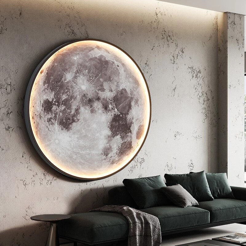 Maanlamp Wandlamp met Afstandsbediening en Dimbare Verlichting voor Slaapkamer en Woonkamer Verlichting SEREIN 24cm Instelbaar met mobiele app