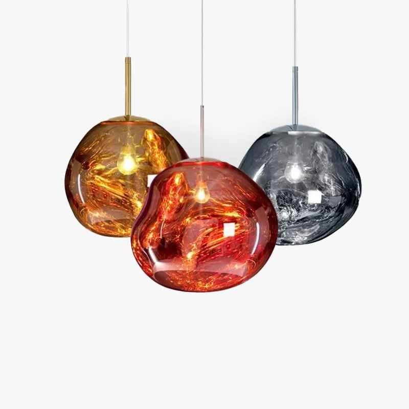 Hanglampen Set 4 Kleuren Organisch Glas Sfeerverlichting
