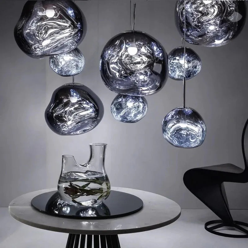 Hanglampen Set 4 Kleuren Organisch Glas Sfeerverlichting