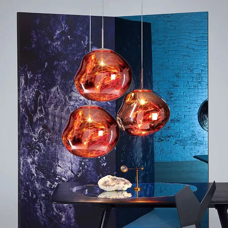 Hanglampen Set 4 Kleuren Organisch Glas Sfeerverlichting