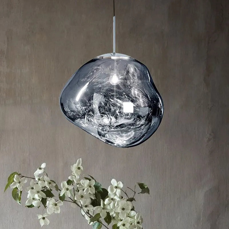 Hanglampen Set 4 Kleuren Organisch Glas Sfeerverlichting Rookgrijs