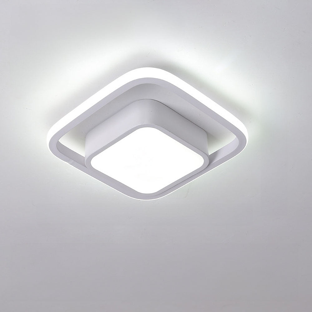 Minimalistische LED Plafondlamp Dubbele Ring Modern Compact Wit Stijl C Wit licht