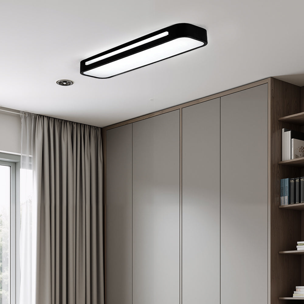 Moderne Nordic Minimalistische Lange LED Dimbare Plafondverlichting Zwart D58*H4CM Wit Licht