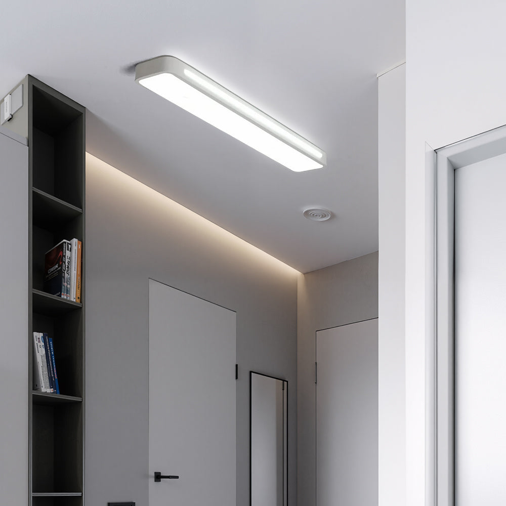 Moderne Nordic Minimalistische Lange LED Dimbare Plafondverlichting Wit D58*H4CM Wit Licht