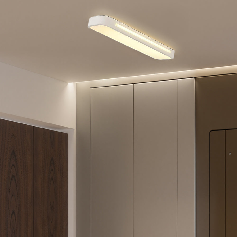 Moderne Nordic Minimalistische Lange LED Dimbare Plafondverlichting Wit D48*H4CM Neutraal Licht