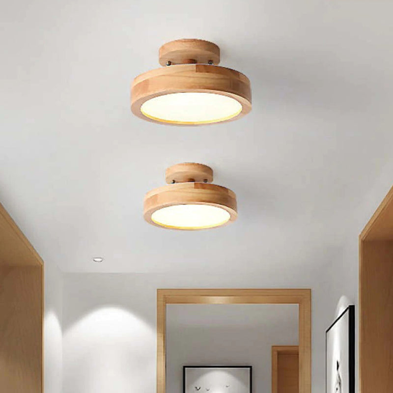 Moderne LED Plafondlamp Hout en Acryl voor Slaapkamer