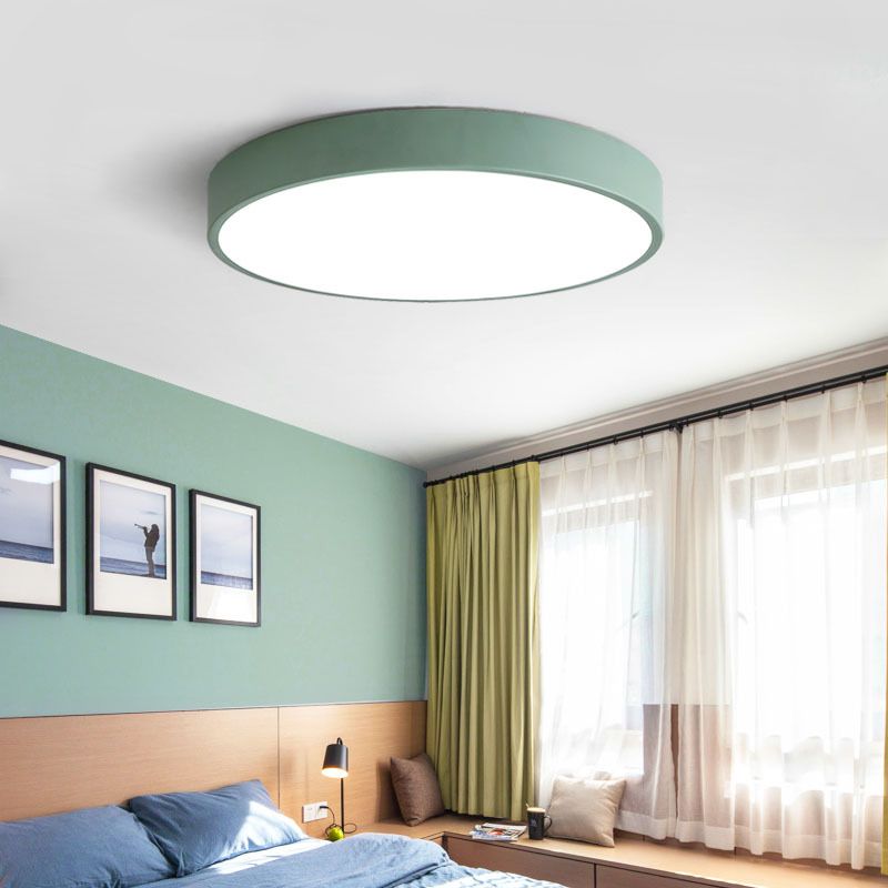 Moderne Ronde LED Plafondlamp Roze Grijs 30cm 40cm 50cm Groen