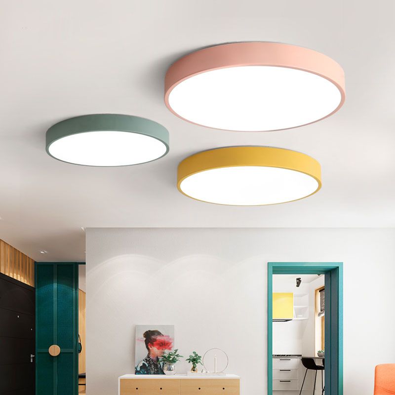 Moderne Ronde LED Plafondlamp Roze Grijs 30cm 40cm 50cm