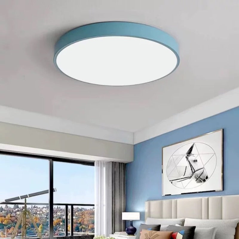 Moderne Ronde LED Plafondlamp Roze Grijs 30cm 40cm 50cm Blauw