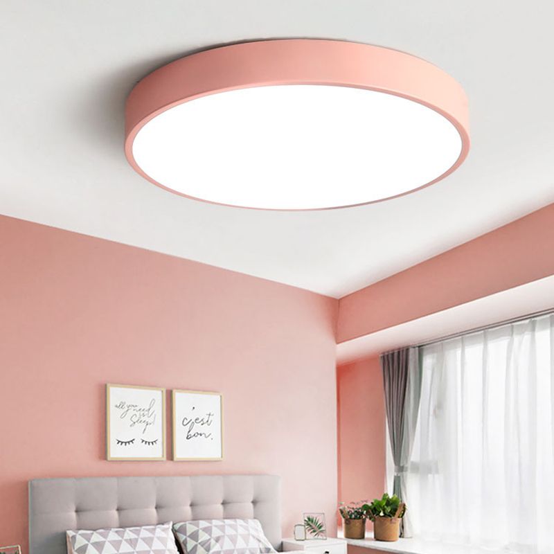 Moderne Ronde LED Plafondlamp Roze Grijs 30cm 40cm 50cm Roze