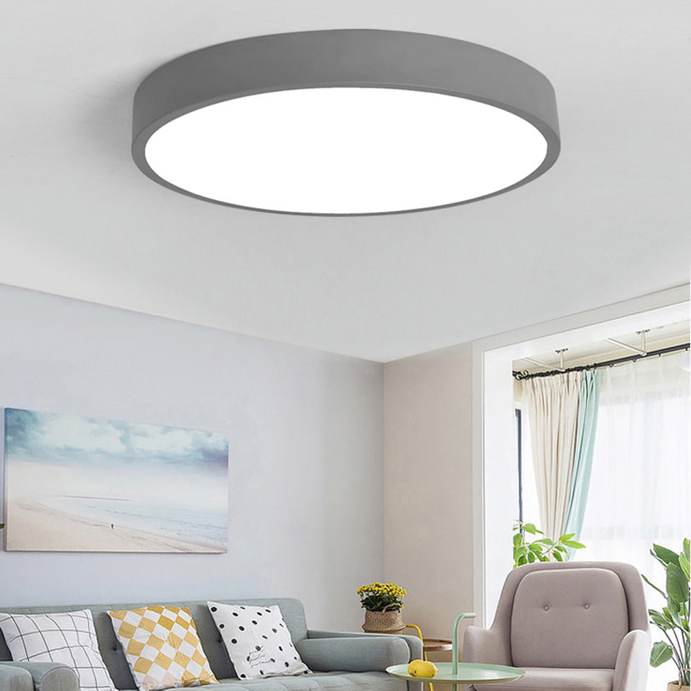 Moderne Ronde LED Plafondlamp Roze Grijs 30cm 40cm 50cm Grijs