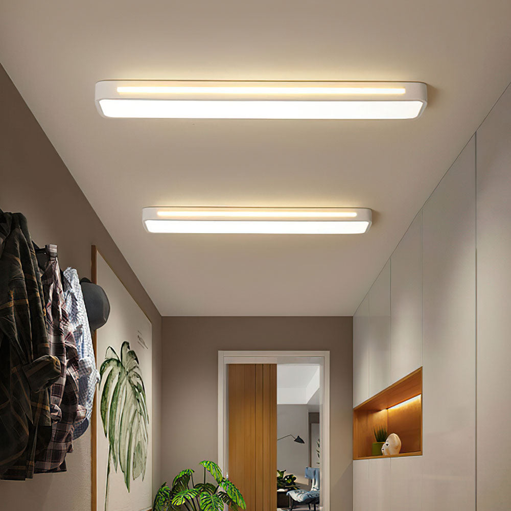 Moderne Scandinavische Minimalistische Lange LED Plafondlamp Wit Dimbaar met afstandsbediening