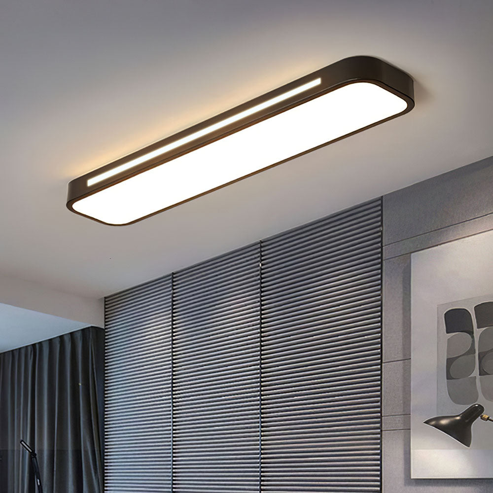 Moderne Scandinavische Minimalistische Lange LED Plafondlamp Zwart