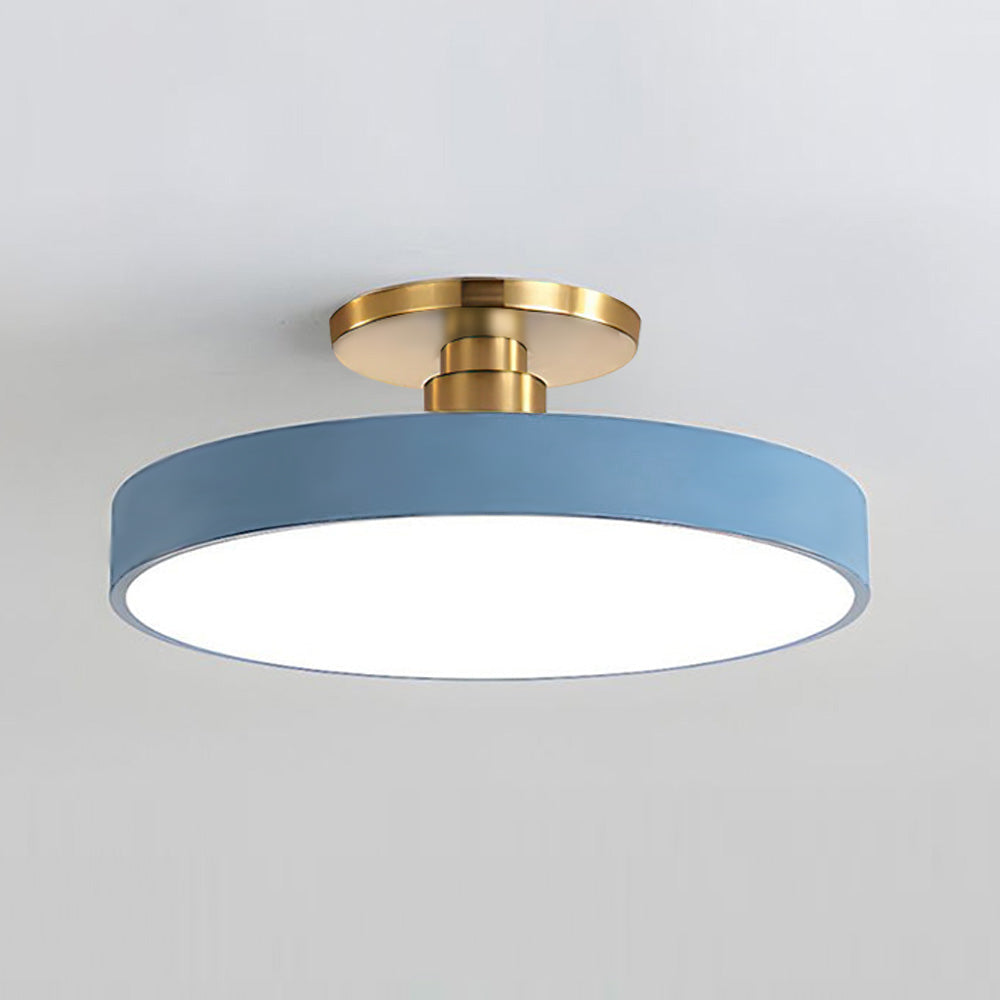 Moderne Compacte Ronde LED Plafondlamp Semi Inbouw 30cm Blauw