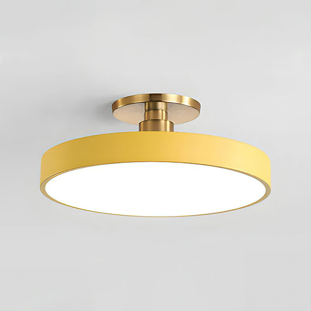 Moderne Compacte Ronde LED Plafondlamp Semi Inbouw 30cm Geel