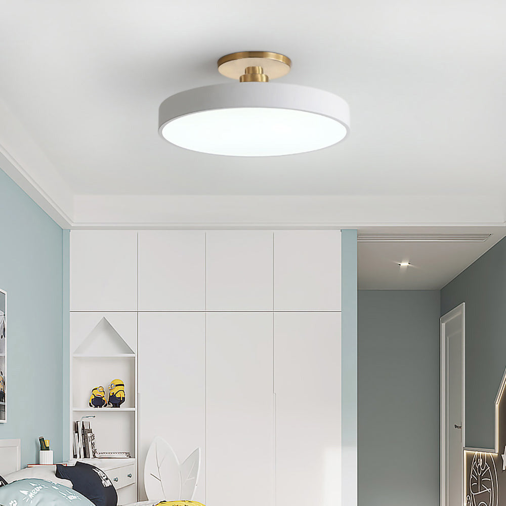 Moderne Compacte Ronde LED Plafondlamp Semi Inbouw 30cm Wit