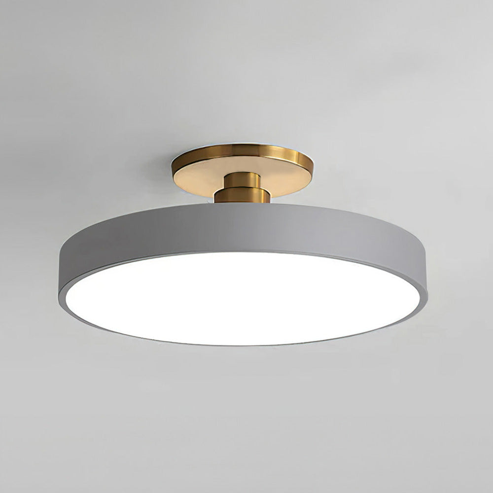 Moderne Compacte Ronde LED Plafondlamp Semi Inbouw 30cm Grijs