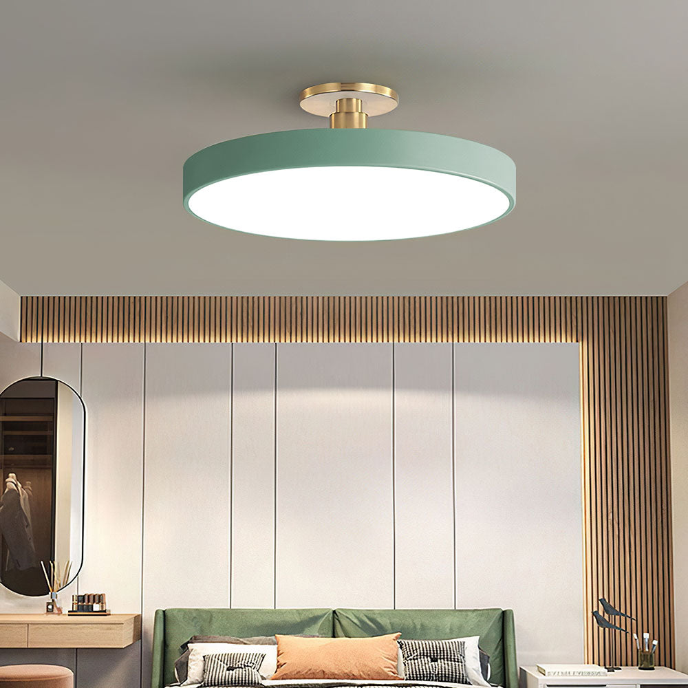 Moderne Compacte Ronde LED Plafondlamp Semi Inbouw 30cm Groen
