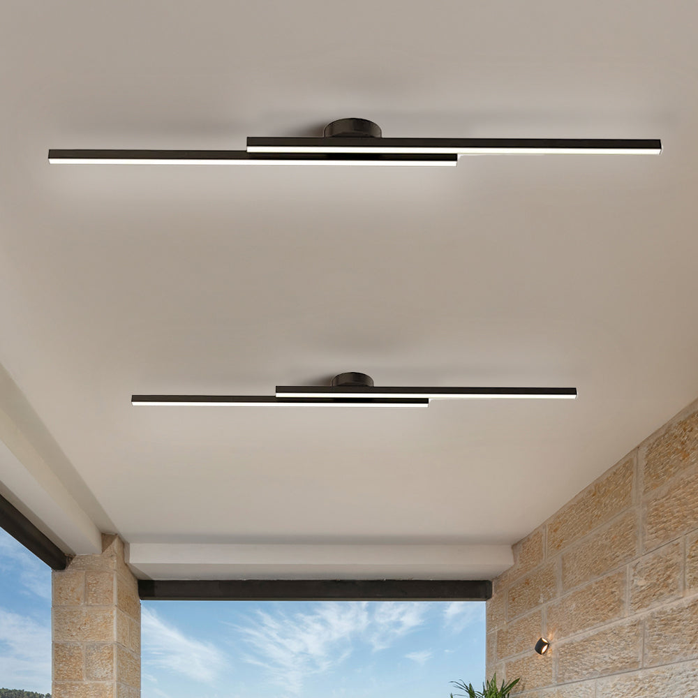 Moderne Aluminium Lange Strip Semi Inbouw LED Plafondlamp