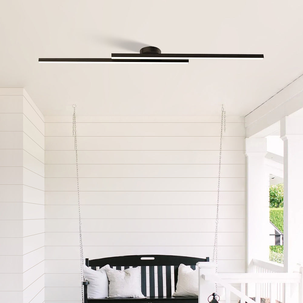 Moderne Aluminium Lange Strip Semi Inbouw LED Plafondlamp