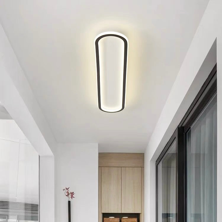 Moderne Lange Plafondlamp Voor Gangpad En Hal Verlichting Zwart D30*H5CM-15W Wit licht