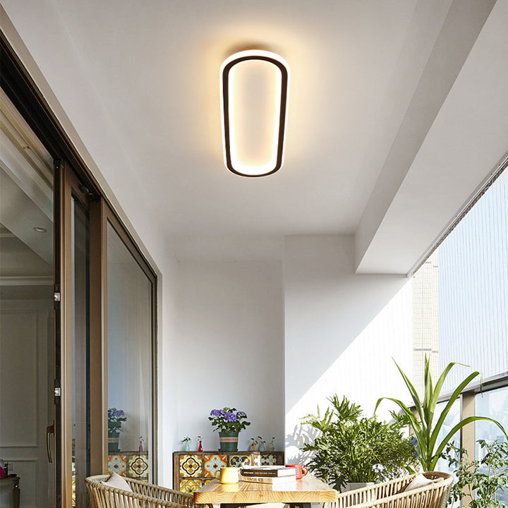 Moderne Lange Plafondlamp Voor Gangpad En Hal Verlichting Zwart D30*H5CM-15W Warm licht