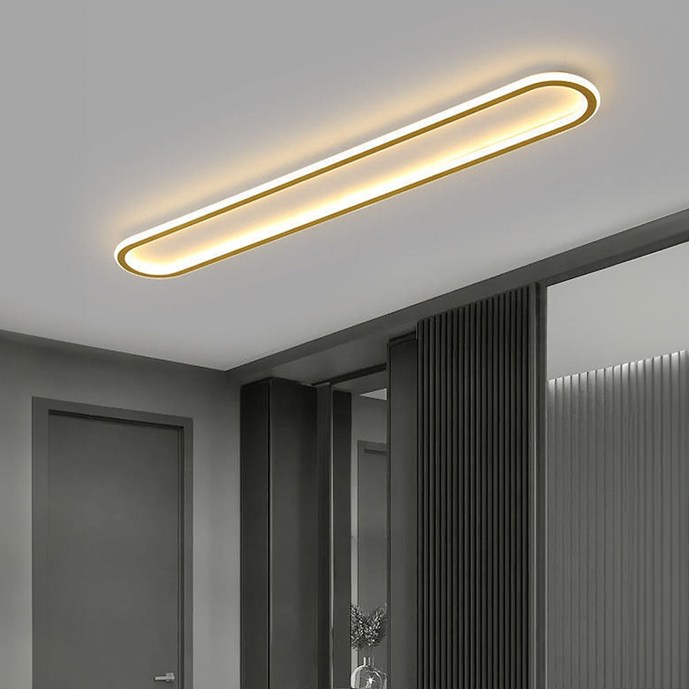 Moderne Lange Plafondlamp Voor Gangpad En Hal Verlichting Goud D60*H5CM-28W