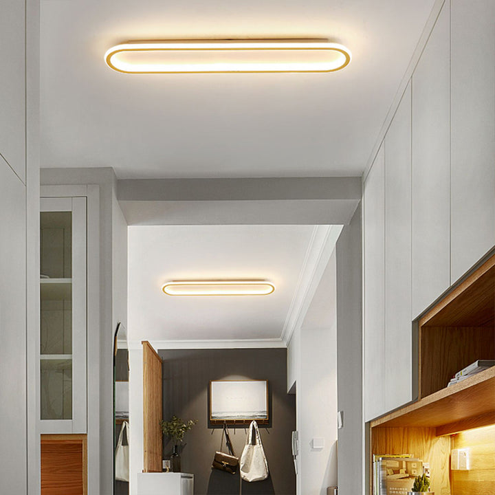 Moderne Lange Plafondlamp Voor Gangpad En Hal Verlichting Goud D40*H5CM-18W