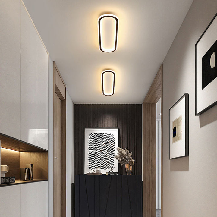 Moderne Lange Plafondlamp Voor Gangpad En Hal Verlichting Zwart D30*H5CM-15W