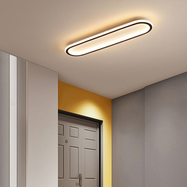 Moderne Lange Plafondlamp Voor Gangpad En Hal Verlichting Zwart D40*H5CM-18W