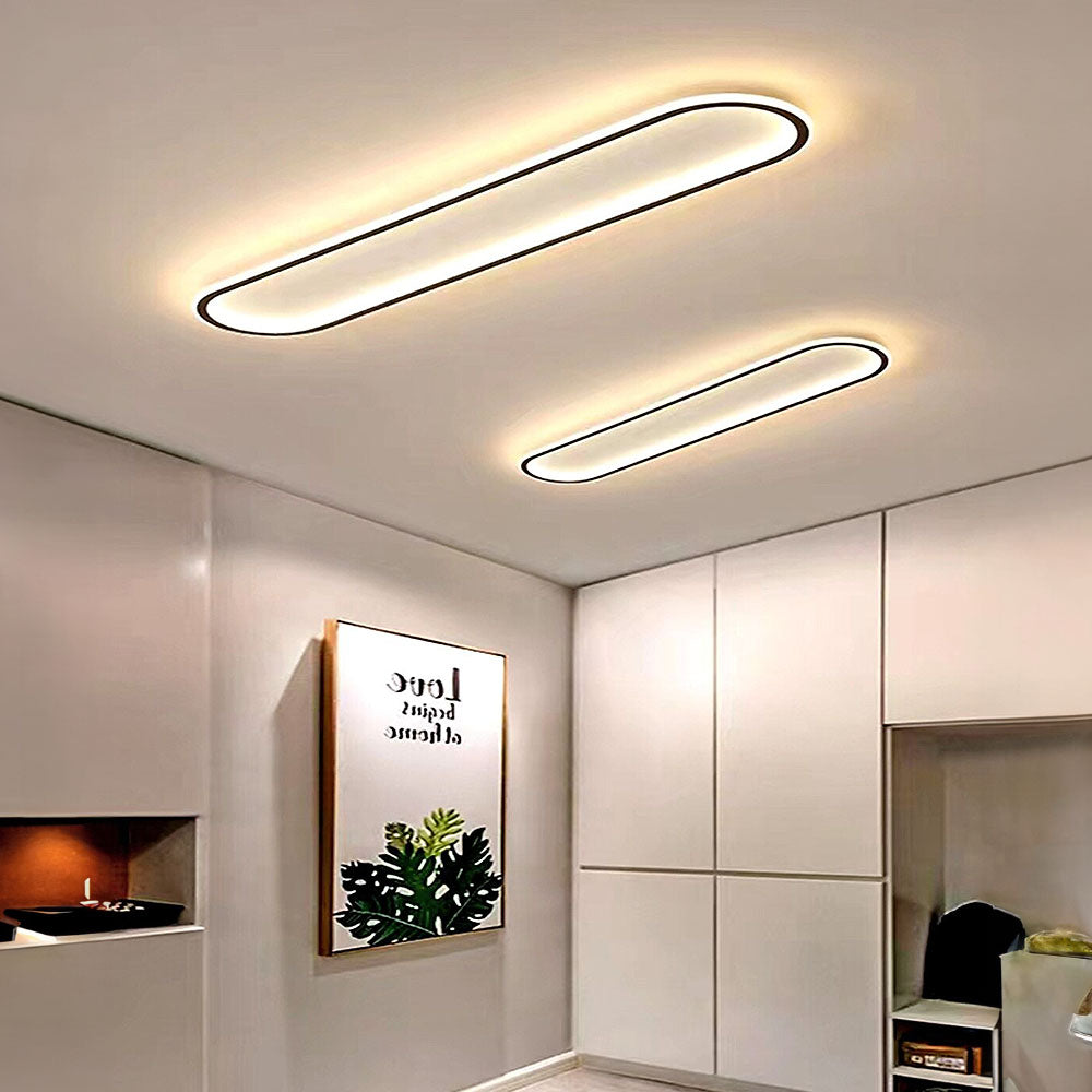 Moderne Lange Plafondlamp Voor Gangpad En Hal Verlichting Zwart D60*H5CM-28W