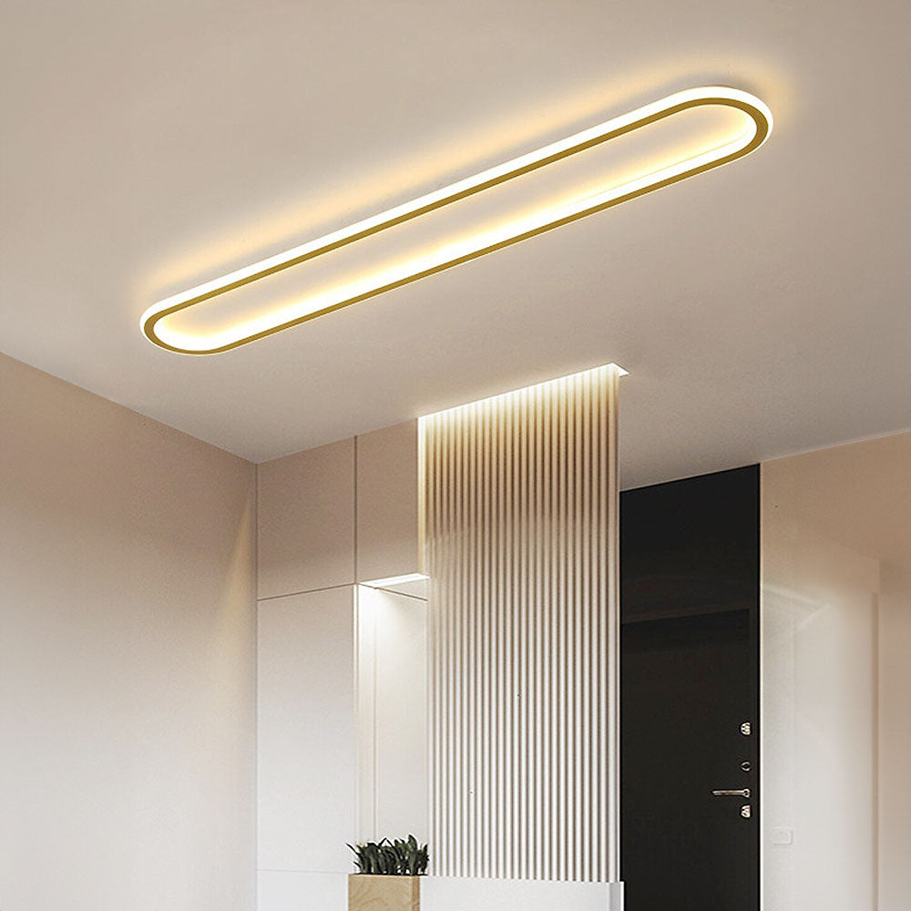 Moderne Lange Plafondlamp Voor Gangpad En Hal Verlichting Goud D60*H5CM-28W Wit licht